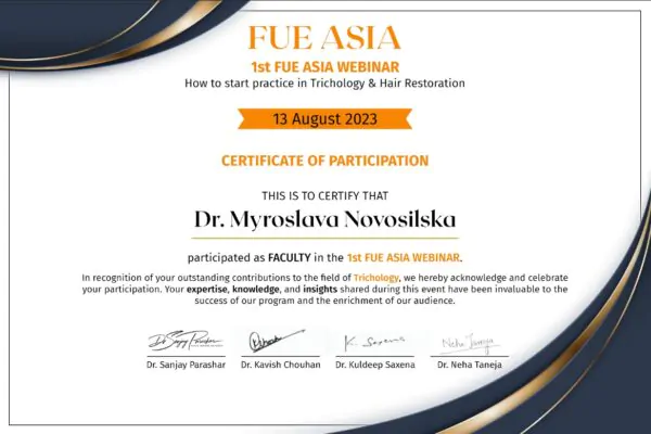 Certificate of Participation FUE ASIA Webinar